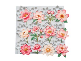 Molde silicona 12 flores diferentes 